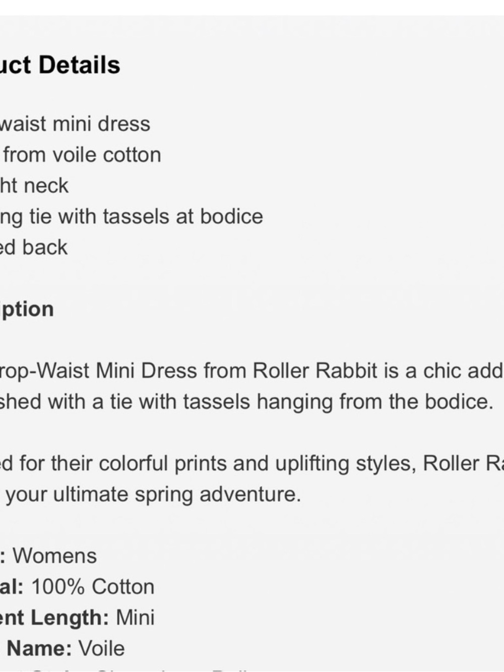 Roller Rabbit Yellow Tropical Print Mini Dress - Picture 4 of 4
